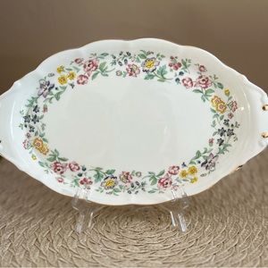 Vintage Royal Kent Floral Bone China small serving dish, Staffordshire, England,